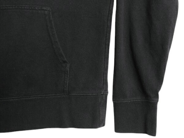 ノースフェイス プリント スウェット フード パーカー レディース М 古着 The North Face プルオーバー 裏起毛 トレーナー モノトーン 黒