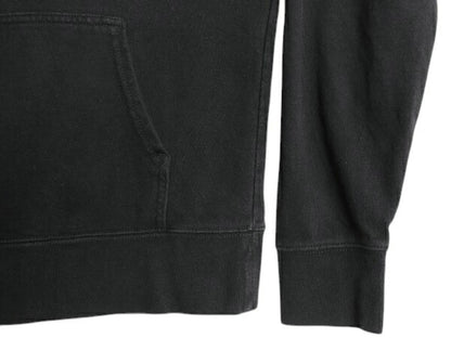 ノースフェイス プリント スウェット フード パーカー レディース М 古着 The North Face プルオーバー 裏起毛 トレーナー モノトーン 黒
