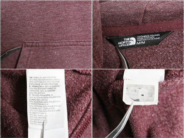 ノースフェイス プリント スウェット フード パーカー レディース M 古着 The North Face プルオーバー 裏起毛 トレーナー アウトドア 薄手