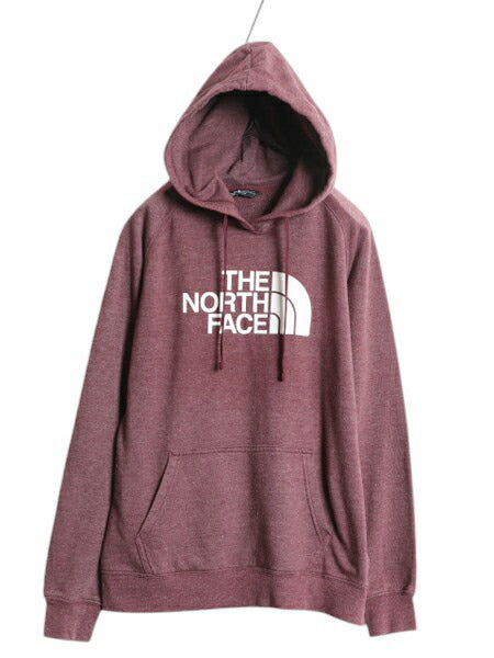 ノースフェイス プリント スウェット フード パーカー レディース M 古着 The North Face プルオーバー 裏起毛 トレーナー アウトドア 薄手