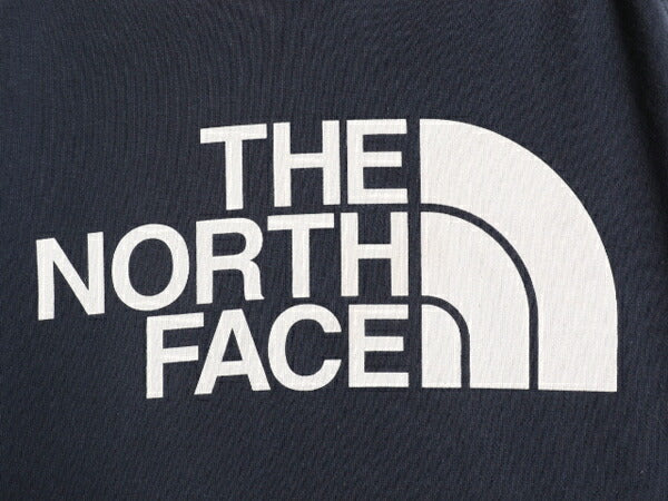 ノースフェイス プリント スウェット フード パーカー レディース M 古着 The North Face 裏起毛 プルオーバー トレーナー ネイビー 薄手