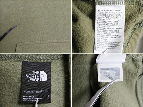 ノースフェイス プリント スウェット フード パーカー レディース L 古着 The North Face プルオーバー 裏起毛 トレーナー アウトドア 薄手