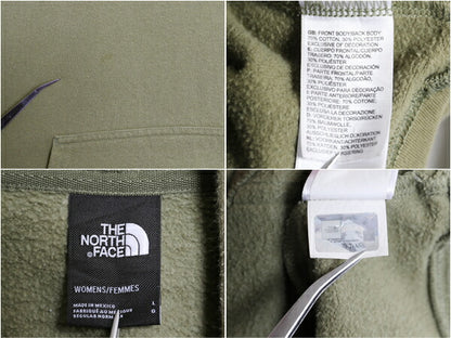 ノースフェイス プリント スウェット フード パーカー レディース L 古着 The North Face プルオーバー 裏起毛 トレーナー アウトドア 薄手