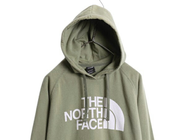 ノースフェイス プリント スウェット フード パーカー レディース L 古着 The North Face プルオーバー 裏起毛 トレーナー アウトドア 薄手
