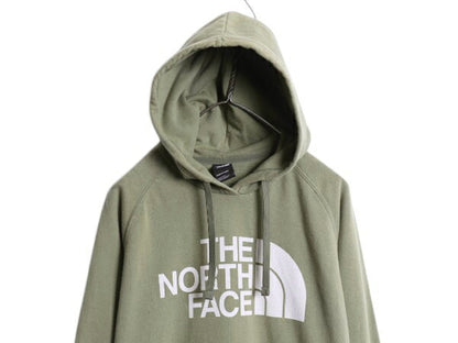 ノースフェイス プリント スウェット フード パーカー レディース L 古着 The North Face プルオーバー 裏起毛 トレーナー アウトドア 薄手