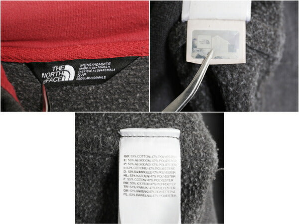 ノースフェイス プリント スウェット フード パーカー メンズ S / The North Face 裏起毛 トレーナー プルオーバー アウトドア ツートン 灰