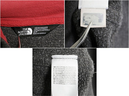 ノースフェイス プリント スウェット フード パーカー メンズ S / The North Face 裏起毛 トレーナー プルオーバー アウトドア ツートン 灰