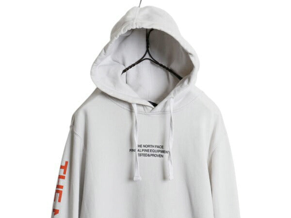 US企画 ノースフェイス 両面 プリント スウェット フード パーカー メンズ M / 古着 The North Face プルオーバー トレーナー グラフィック