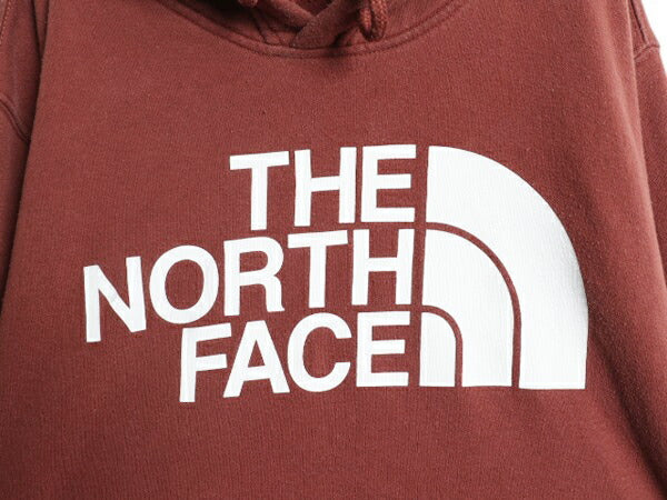 ノースフェイス プリント スウェット フード パーカー メンズ L / The North Face 裏起毛 プルオーバー トレーナー アウトドア テラコッタ