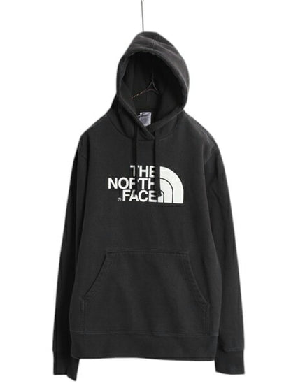 ノースフェイス プリント スウェット フード パーカー メンズ S 黒 / The North Face アウトドア トレーナー プルオーバー 裏起毛 ブラック