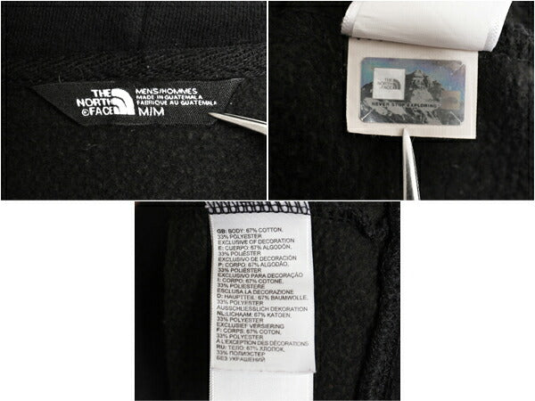 ノースフェイス 両面 プリント スウェット フード パーカー メンズ M 古着 The North Face プルオーバー トレーナー アウトドア 裏起毛 黒