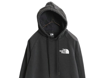 US企画 ノースフェイス 両面 プリント スウェット フード パーカー レディース XS 黒 The North Face アウトドア プルオーバー トレーナー