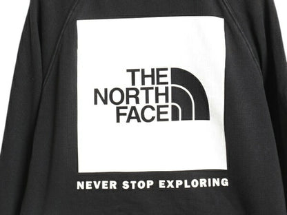 US企画 ノースフェイス 両面 プリント スウェット フード パーカー レディース XS 黒 The North Face アウトドア プルオーバー トレーナー