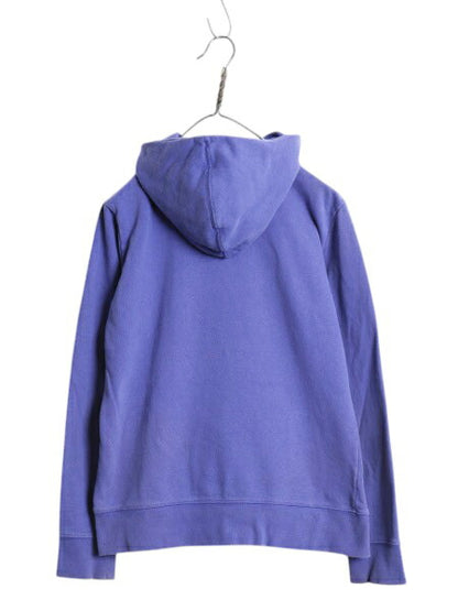 ノースフェイス プリント スウェット フード パーカー レディース M / The North Face プルオーバー 裏起毛 トレーナー ツートン パープル