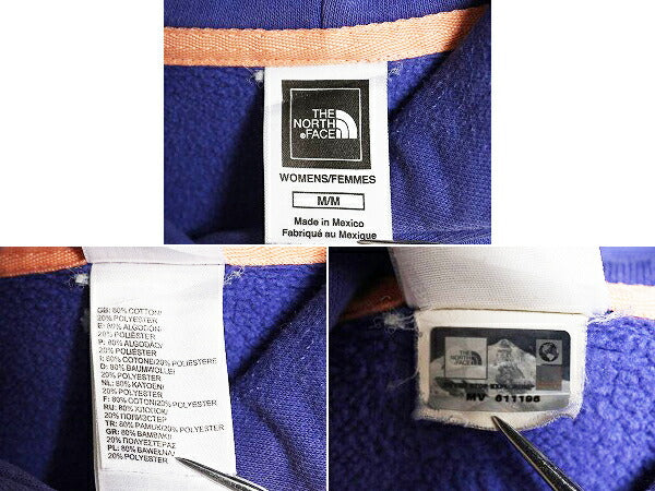 ノースフェイス プリント スウェット フード パーカー レディース M / The North Face プルオーバー 裏起毛 トレーナー ツートン パープル