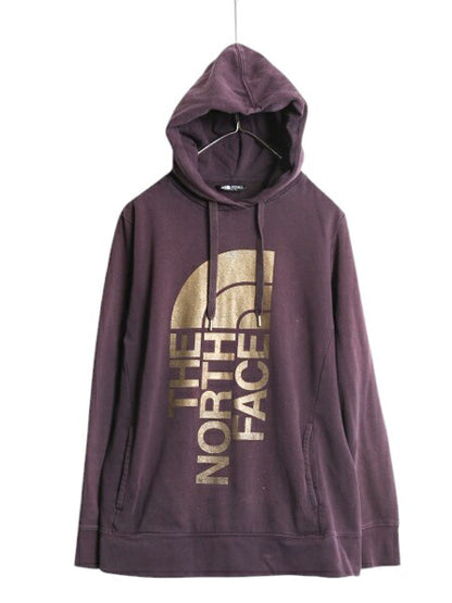 ノースフェイス プリント スウェット フード パーカー レディース XL / 古着 The North Face プルオーバー 裏起毛 トレーナー 大きいサイズ
