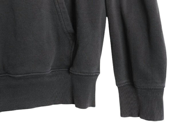 ノースフェイス プリント スウェット フード パーカー メンズ M 古着 The North Face 裏起毛 プルオーバー トレーナー アウトドア ブラック