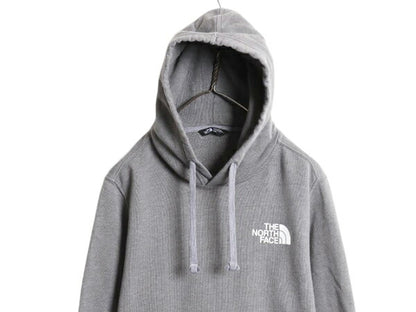 ノースフェイス 両面 プリント スウェット フード パーカー メンズ M 古着 The North Face プルオーバー トレーナー アウトドア 裏起毛 灰