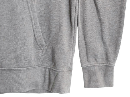 ノースフェイス 両面 プリント スウェット フード パーカー メンズ M 古着 The North Face プルオーバー トレーナー アウトドア 裏起毛 灰