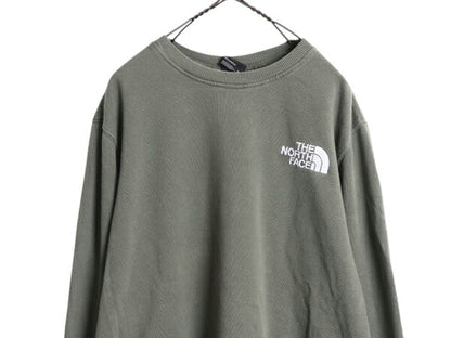 ノースフェイス ワンポイント ロゴ 刺繍 スウェット メンズ レディース M 古着 The North Face アウトドア トレーナー クルーネック 裏起毛