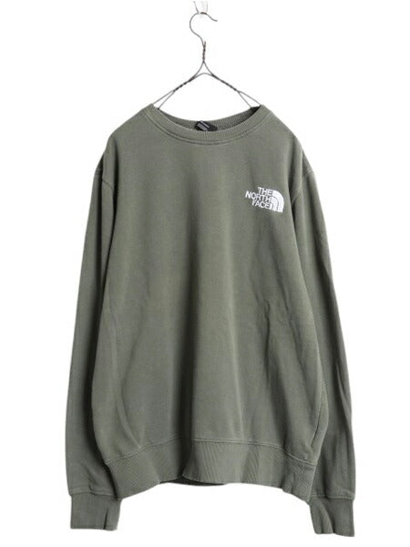 ノースフェイス ワンポイント ロゴ 刺繍 スウェット メンズ レディース M 古着 The North Face アウトドア トレーナー クルーネック 裏起毛