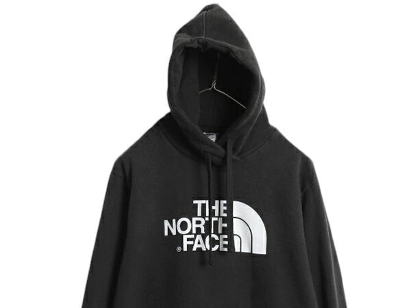 US企画 ノースフェイス プリント スウェット フード パーカー メンズ M / The North Face プルオーバー トレーナー アウトドア 裏起毛 黒