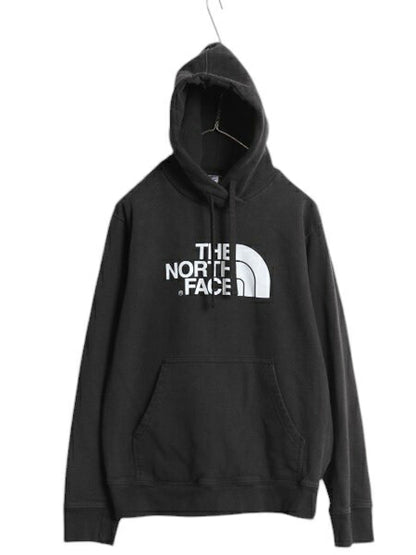US企画 ノースフェイス プリント スウェット フード パーカー メンズ M / The North Face プルオーバー トレーナー アウトドア 裏起毛 黒