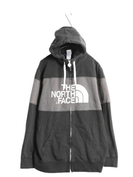 ノースフェイス フルジップ スウェット フード パーカー メンズ XL / The North Face アウトドア トレーナー 裏起毛 大きいサイズ ツートン