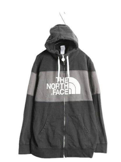 ノースフェイス フルジップ スウェット フード パーカー メンズ XL / The North Face アウトドア トレーナー 裏起毛 大きいサイズ ツートン