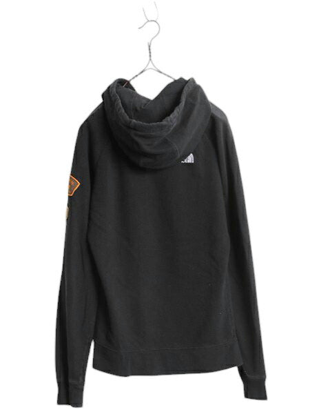 ノースフェイス フルジップ スウェット フード パーカー レディース M 黒 The North Face アウトドア トレーナー 裏起毛 ブラック ワッペン