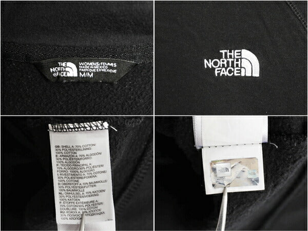 ノースフェイス フルジップ スウェット フード パーカー レディース M 黒 The North Face アウトドア トレーナー 裏起毛 ブラック ワッペン