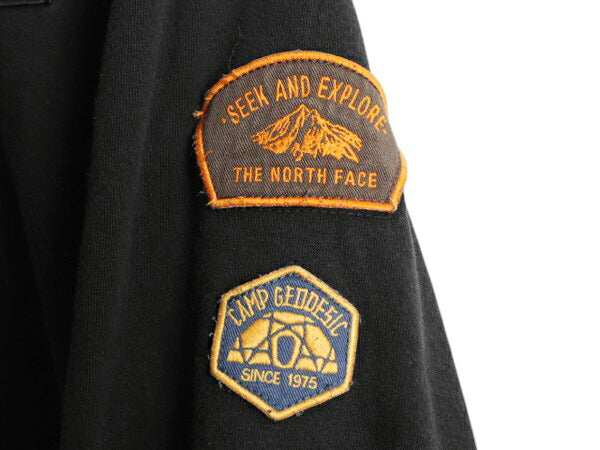 ノースフェイス フルジップ スウェット フード パーカー レディース M 黒 The North Face アウトドア トレーナー 裏起毛 ブラック ワッペン