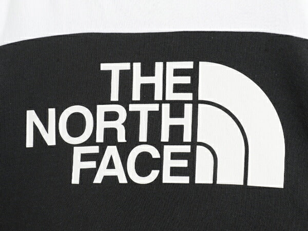 US企画 ノースフェイス プリント スウェット フード パーカー レディース M The North Face 裏起毛 プルオーバー スエット ツートン 黒 白