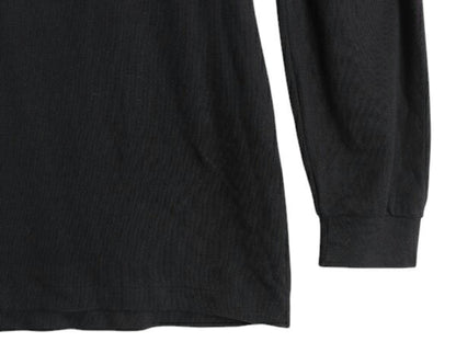 90s USA製 ランズエンド タートルネック 長袖 Tシャツ メンズ XL オールド ロンT ストレッチ コットン スムース カットソー 無地 ブラック