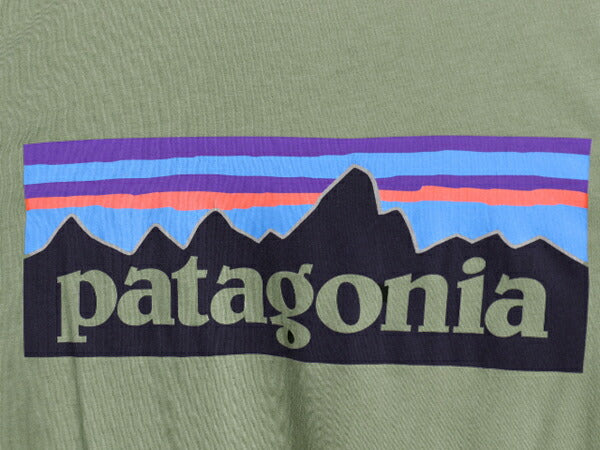 パタゴニア 両面 プリント 半袖 Tシャツ メンズ S 古着 19年製 アウトドア P6 バックプリント ボックスロゴ クルーネック 細身 カットソー