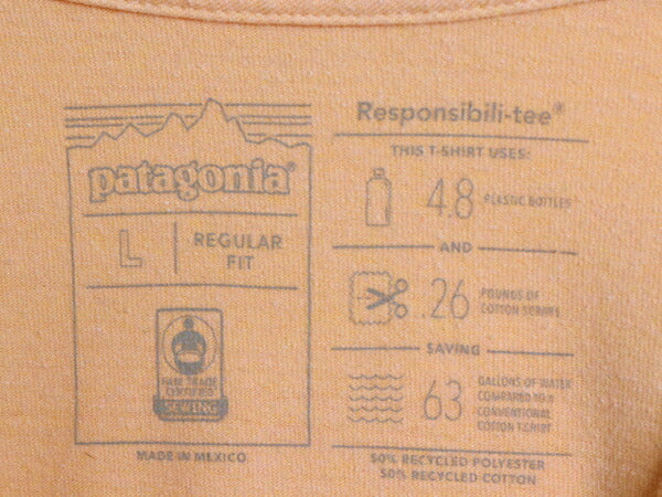 パタゴニア 両面 プリント 半袖 Tシャツ メンズ L / 19年製 アウトドア P6 バックプリント ボックスロゴ クルーネック カットソー シンプル