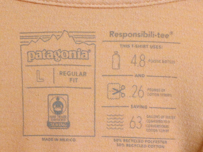 パタゴニア 両面 プリント 半袖 Tシャツ メンズ L / 19年製 アウトドア P6 バックプリント ボックスロゴ クルーネック カットソー シンプル