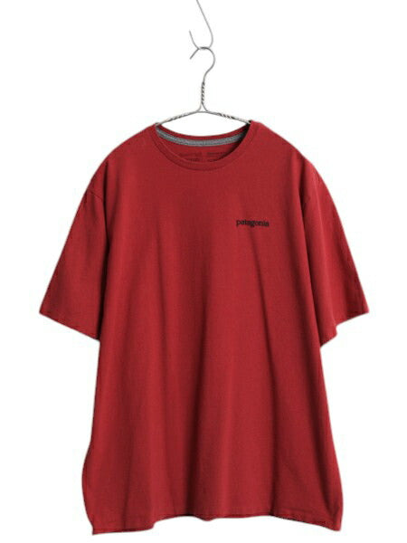 パタゴニア 両面 プリント 半袖 Tシャツ メンズ L / 古着 アウトドア バックプリント クルーネック カットソー グラフィック ワイン レッド