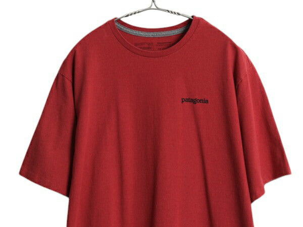 パタゴニア 両面 プリント 半袖 Tシャツ メンズ L / 古着 アウトドア バックプリント クルーネック カットソー グラフィック ワイン レッド