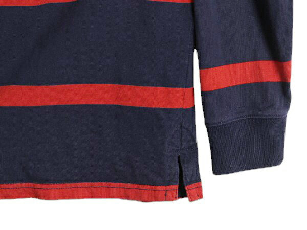 00s ポロ ラルフローレン ボーダー 長袖 ラガーシャツ メンズ L / 古着 オールド ラグビー 長袖シャツ ポロシャツ ヘビーウェイト ツートン
