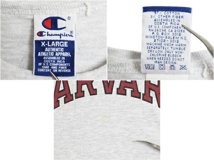 90s チャンピオン ハーバード カレッジ プリント 半袖 Tシャツ メンズ XL オールド クルーネック ヘビーウェイト 大きいサイズ カットソー
