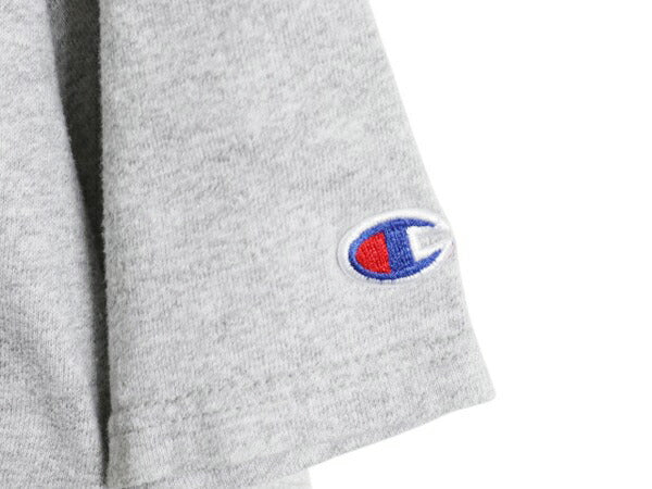 90s チャンピオン カレッジ プリント 半袖 Tシャツ メンズ XL / オールド ヘビーウェイト 目付き 大きいサイズ カットソー シンプル 杢 灰