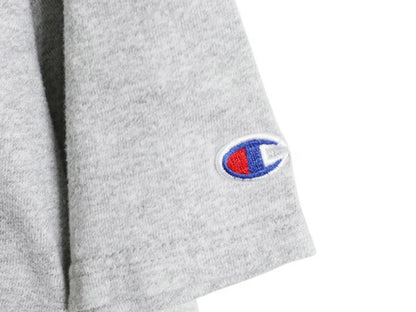 90s チャンピオン カレッジ プリント 半袖 Tシャツ メンズ XL / オールド ヘビーウェイト 目付き 大きいサイズ カットソー シンプル 杢 灰