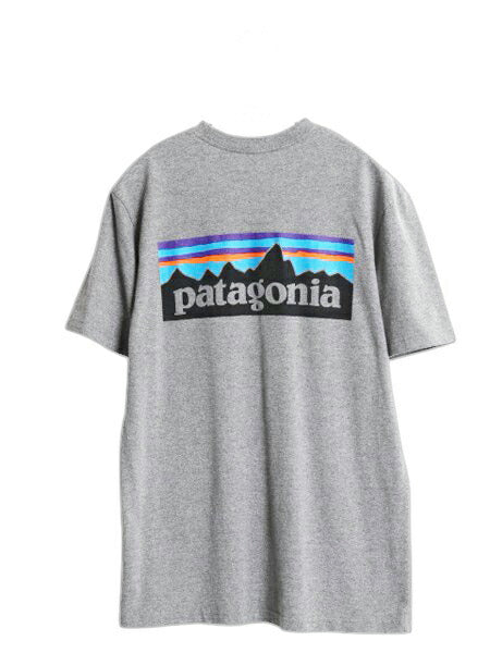 パタゴニア 両面 プリント 半袖 Tシャツ メンズ XS 18年製 アウトドア P6 バックプリント ボックスロゴ クルーネック カットソー シンプル