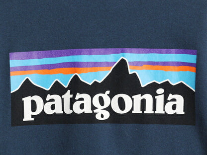 パタゴニア 両面 プリント 半袖 Tシャツ メンズ M / アウトドア P6 バックプリント ボックスロゴ クルーネック カットソー ブルー ネイビー