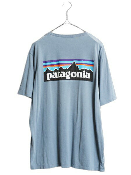 パタゴニア 両面 プリント 半袖 Tシャツ メンズ L / 20年製 アウトドア P6 バックプリント ボックスロゴ クルーネック カットソー シンプル