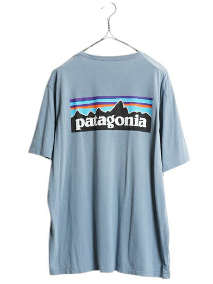 パタゴニア 両面 プリント 半袖 Tシャツ メンズ L / 20年製 アウトドア P6 バックプリント ボックスロゴ クルーネック カットソー シンプル