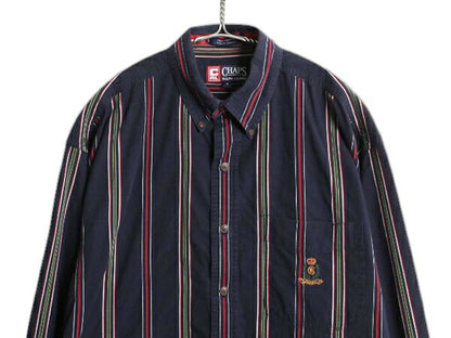 90s チャップス ラルフローレン ストライプ 長袖 ボタンダウン シャツ メンズ M / オールド ポロ コットン ワンポイント ポケット付き BD