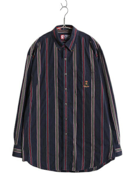 90s チャップス ラルフローレン ストライプ 長袖 ボタンダウン シャツ メンズ M / オールド ポロ コットン ワンポイント ポケット付き BD