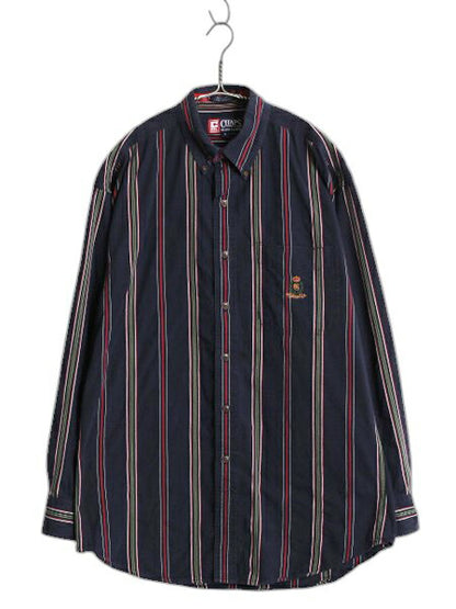 90s チャップス ラルフローレン ストライプ 長袖 ボタンダウン シャツ メンズ M / オールド ポロ コットン ワンポイント ポケット付き BD